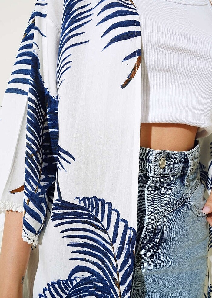 Yaptak desenli kimono - Görsel 4