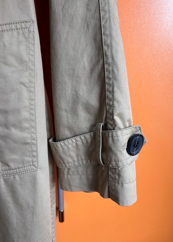 Bej Midi Kadın Trençkot Kemerli - Görsel 7