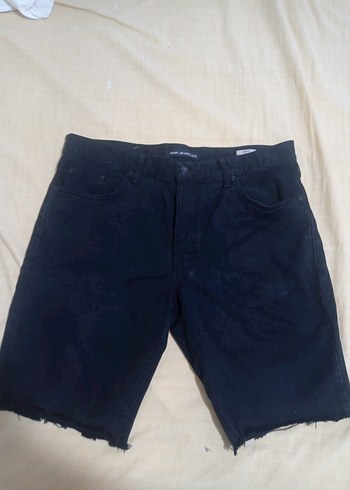 Lacivert Loose Fit Denim Mini Şort