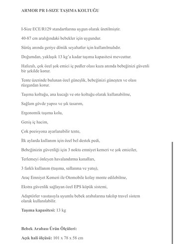 Kraft Queen PR Siyah Travel Sistem Bebek Arabası - Görsel 6