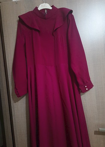 Uzun fusya Tesettür Elbise - Görsel 3