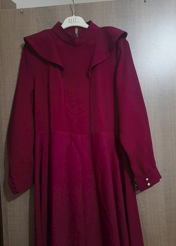 Uzun fusya Tesettür Elbise - Görsel 4