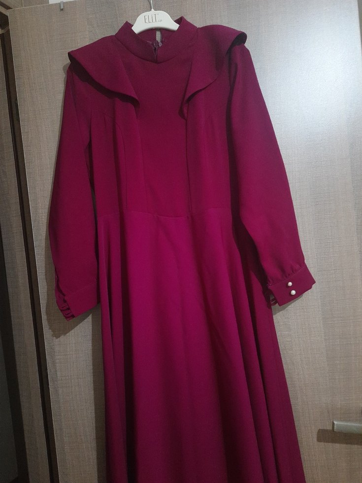 Uzun fusya Tesettür Elbise - Görsel 3