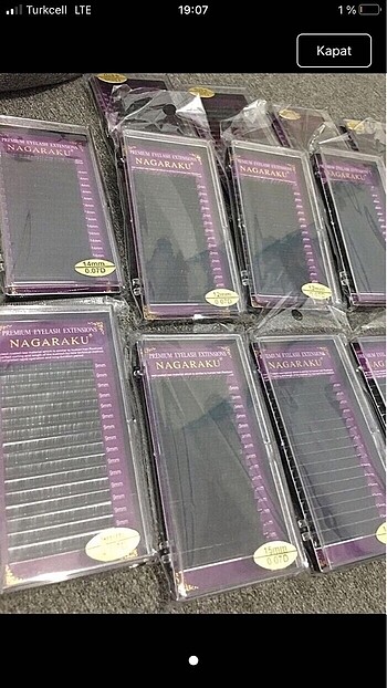5 adet ipek kirpik + bant