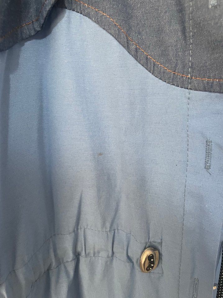 Düğmeli Gri Mavi gömlek - Görsel 2