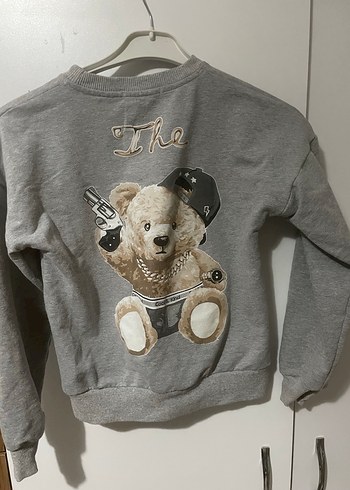 Gri Nakışlı erkek çoçuk Sweatshirt - Görsel 2