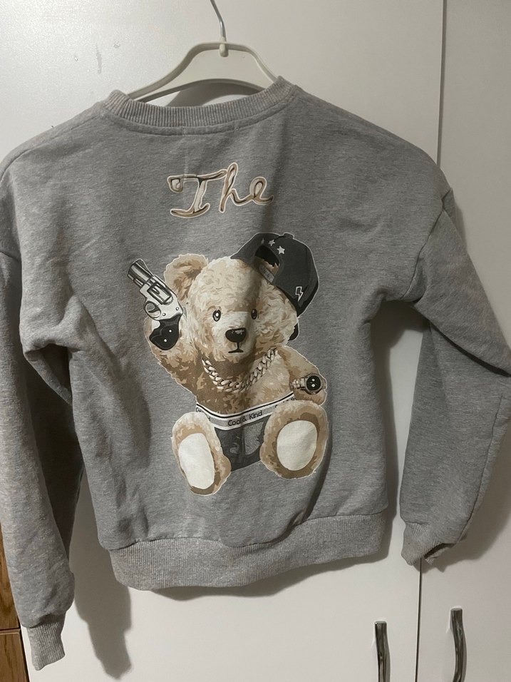 Gri Nakışlı erkek çoçuk Sweatshirt - Görsel 2