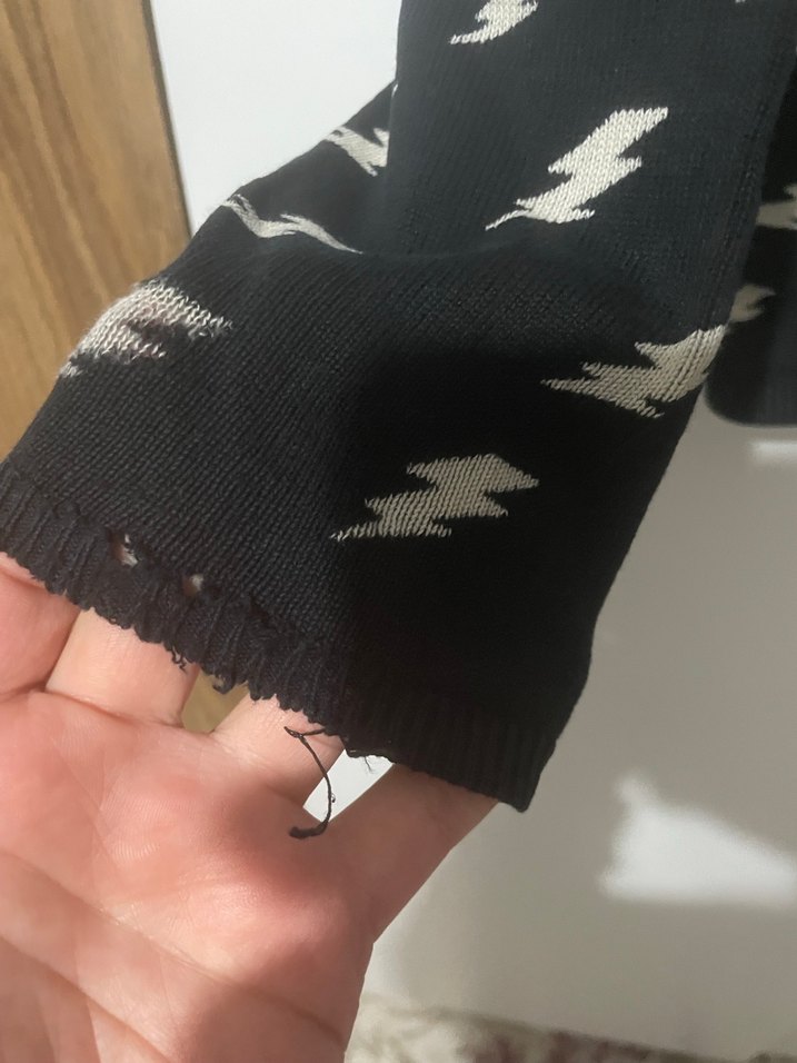 Siyah Desenli Erkek çocuk Triko Kazak - Görsel 3