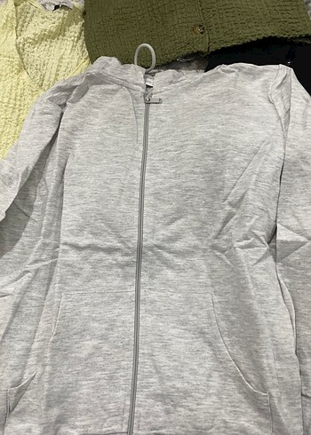 Gri Kapüşonlu Fermuarlı - Görsel 4