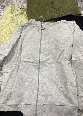Gri Kapüşonlu Fermuarlı - Görsel 5