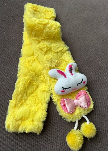 Sarı Nakışlı Tavşan Detaylı Çocuk Atkısı - Görsel 4