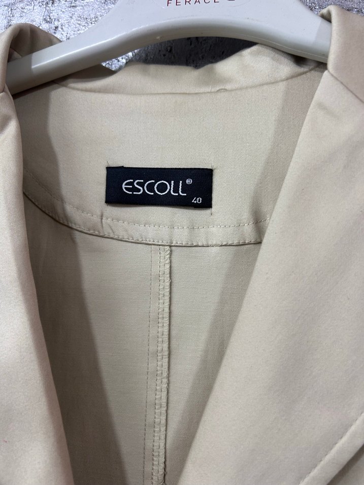 Bej Mini Düğmeli Kadın Blazer Ceket - Görsel 4