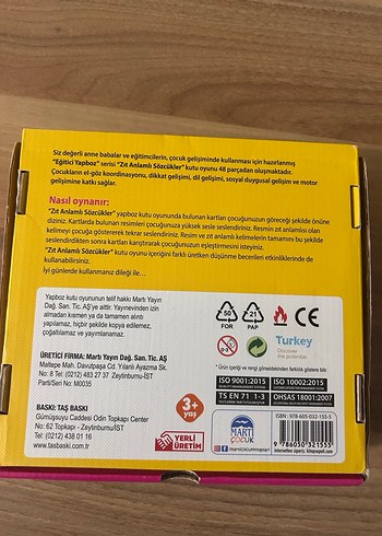 Zıt Anlamlı Sözcükler Eğitici Oyuncak - Görsel 4