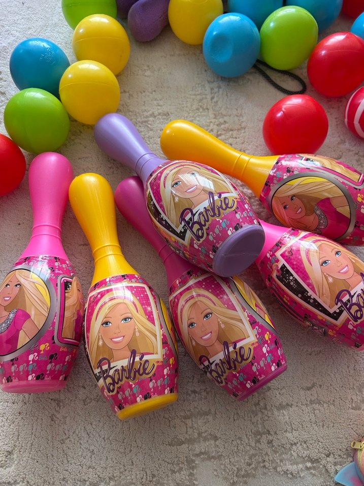 Barbie Temalı Renkli Bowling Seti 82 top - Görsel 5
