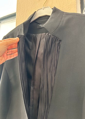 Kadın Siyah Midi Siyah Blazer Ceket - Görsel 4