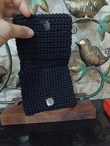 SİYAH EL ÖRMESİ CÜZDAN - Görsel 2