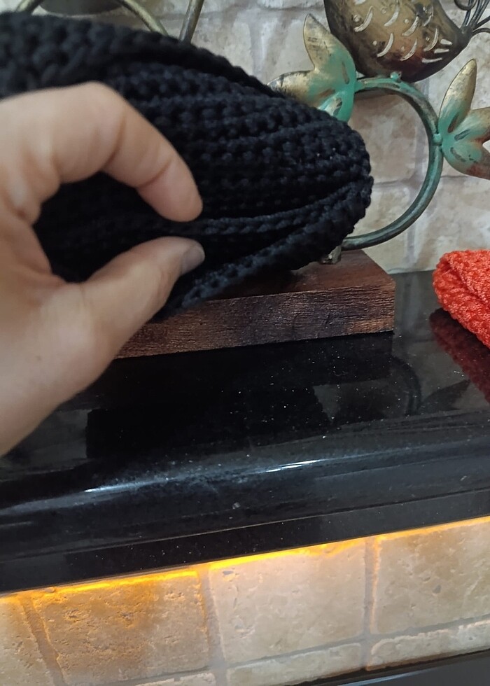 SİYAH EL ÖRMESİ CÜZDAN - Görsel 3