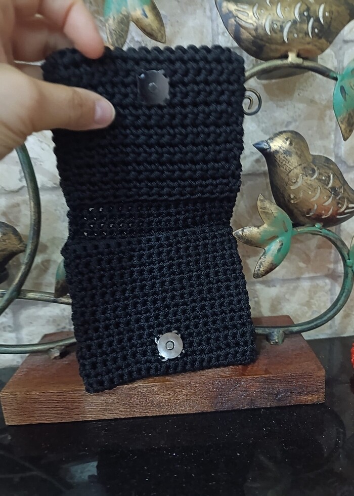 SİYAH EL ÖRMESİ CÜZDAN - Görsel 2