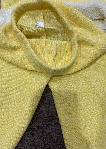 Kapüşonlu Sarı Örgü alt üst takım - Görsel 7