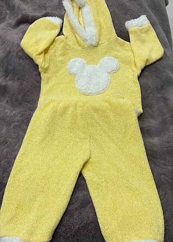 Kapüşonlu Sarı Örgü alt üst takım - Görsel 4