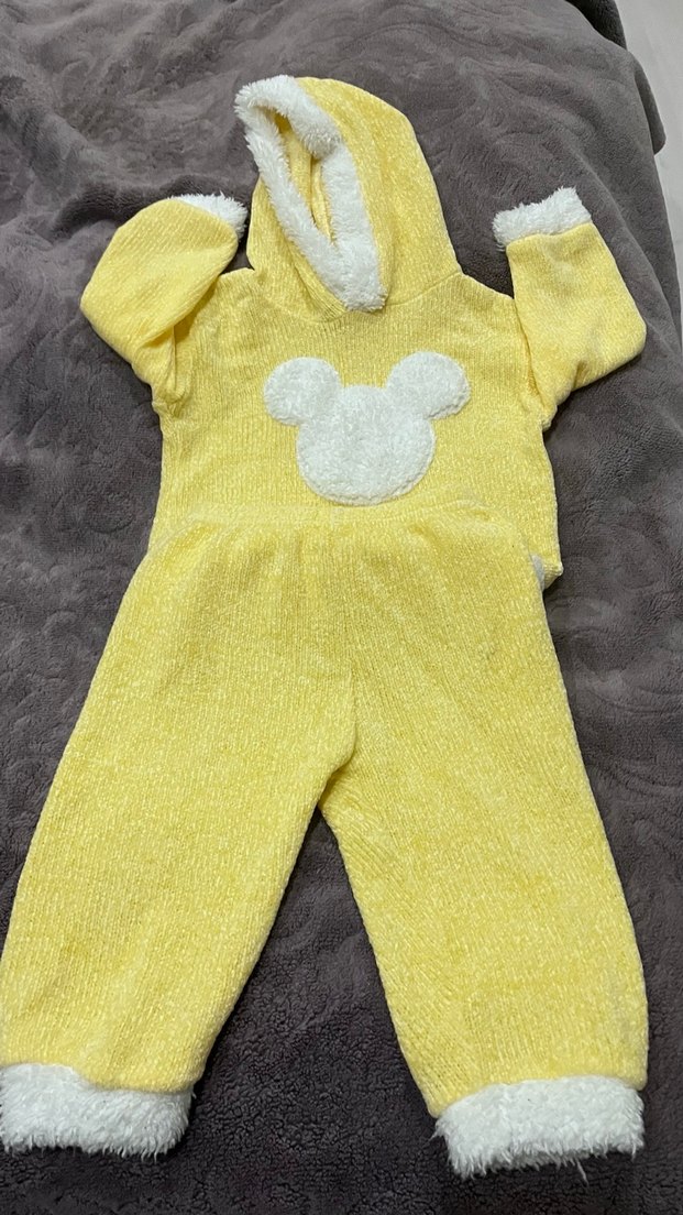 Kapüşonlu Sarı Örgü alt üst takım - Görsel 4