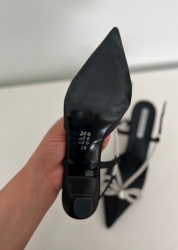 39 Beden siyah Renk Siyah Fiyonklu Stiletto Kadın Abiye Ayakkabı