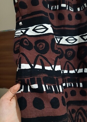 F&F F&F kahverengi keten elbise
