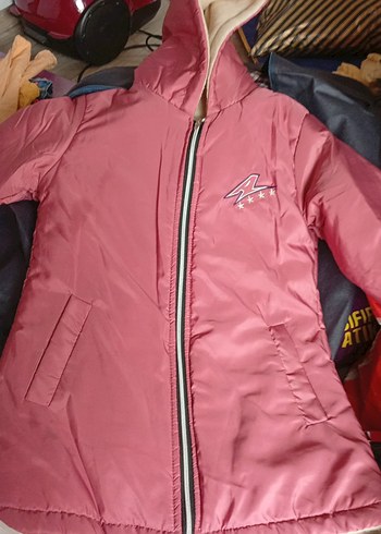 Kız Çocuk Kapüşonlu Fermuarlı Pembe Ceket
