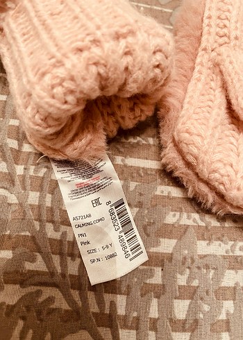 Kız Çocukları için Bej Kürk Detaylı Eldiven - Görsel 3