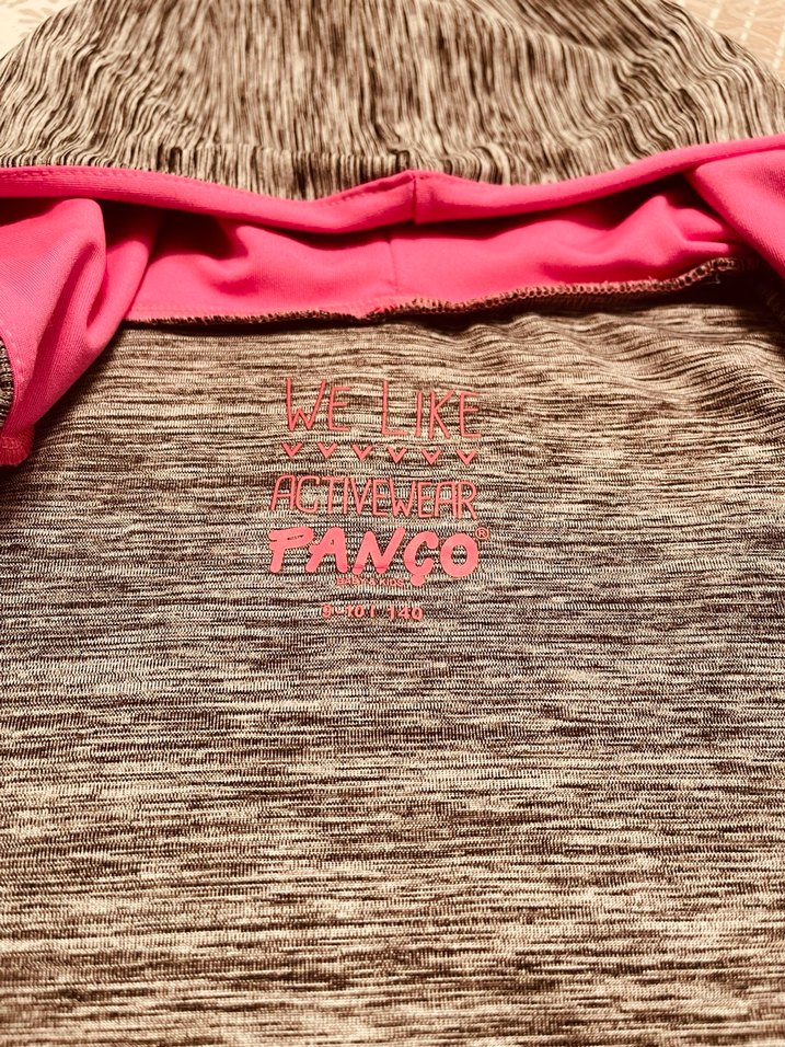 Kız Çocuk Kapüşonlu Gri-Pembe Ceket - Görsel 2