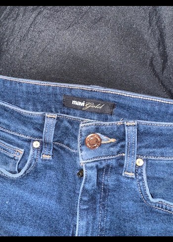 Mavi ispanyol paça Midi Boy Denim Pantolon - Görsel 3