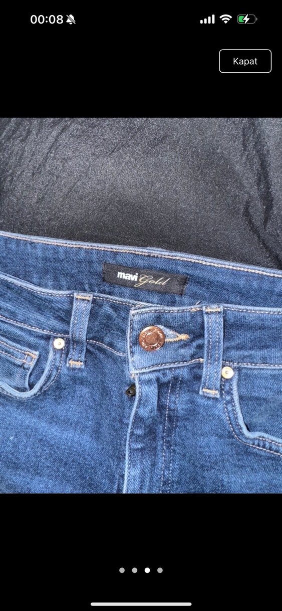 Mavi ispanyol paça Midi Boy Denim Pantolon - Görsel 3