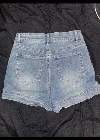 Mavi mini denim şort - Görsel 3
