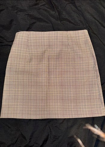 Kadın Bej Ekose Mini etek - Görsel 2