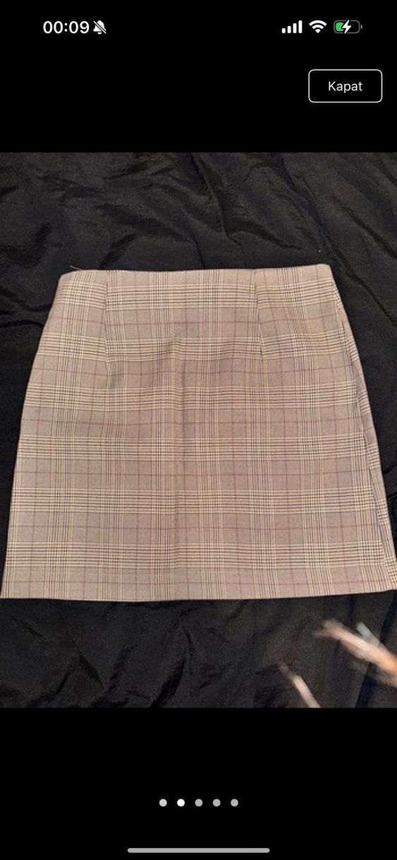 Kadın Bej Ekose Mini etek - Görsel 2