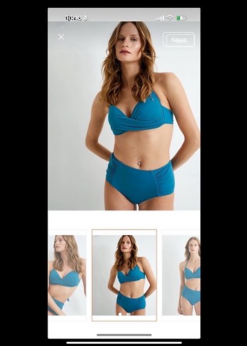 Siyah İnce Askılı Mini Kadın Mayo - Görsel 5