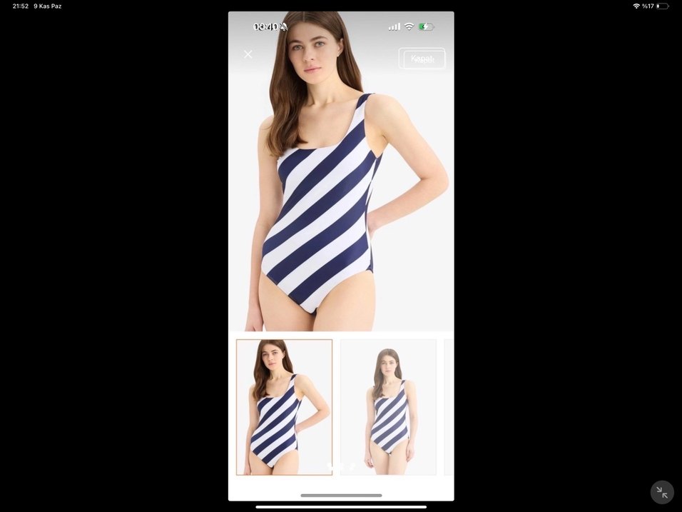 Siyah İnce Askılı Mini Kadın Mayo - Görsel 4