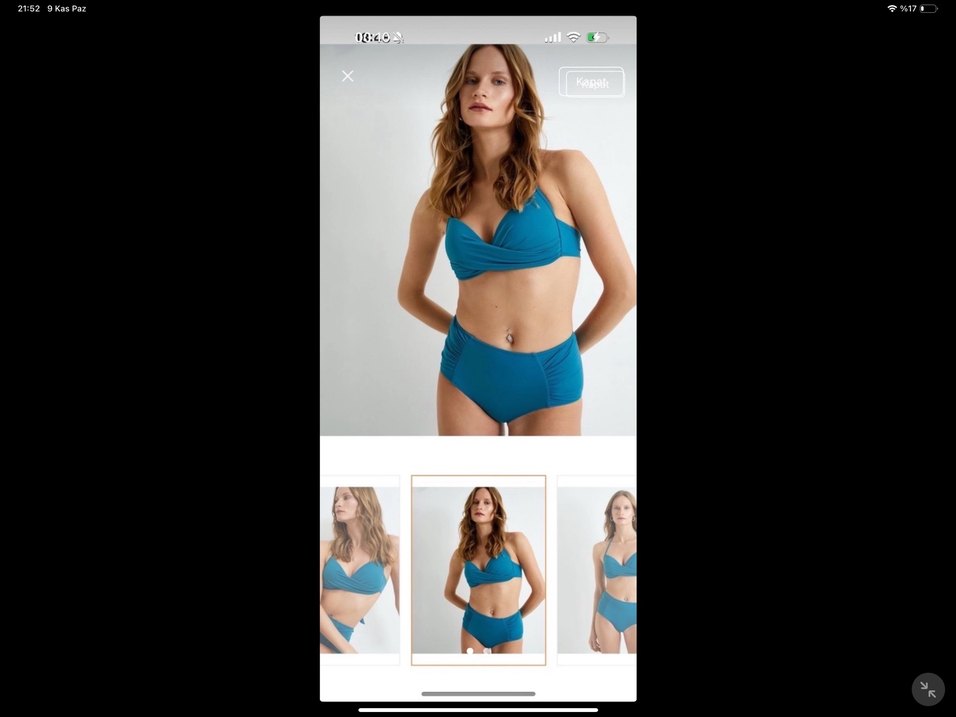 Siyah İnce Askılı Mini Kadın Mayo - Görsel 5