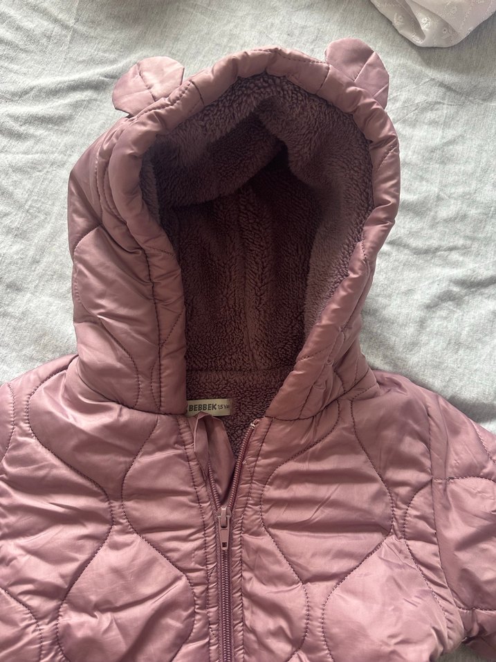 Kahverengi Kapüşonlu Bebek Kış Tulumu - Görsel 2