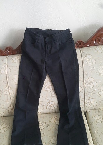 Siyah Kadın Denim Pantolon - Görsel 6