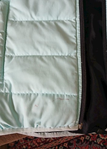 Erkek veya kız Çocuk Turkuaz Kapüşonlu Fermuarlı kuş tüyü mont. - Görsel 9