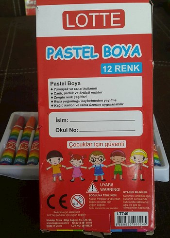 Lotte 12 Renk Pastel Boya Seti