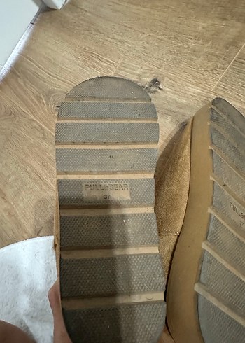 Pull and Bear Kürklü Taba Süet Kadın Dolgu Topuk Bot