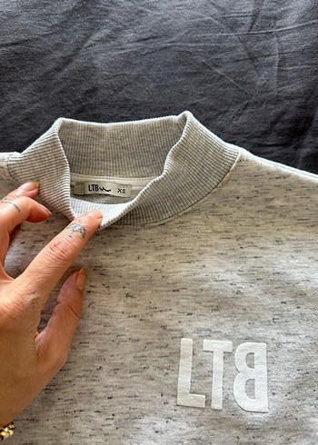xs Beden gri Renk Gri Kadın Oversize Sweatshirt
