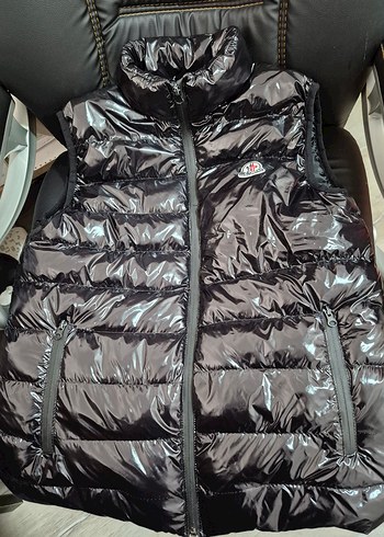 Moncler markalı Siyah Parlak Erkek Şişme Yelek