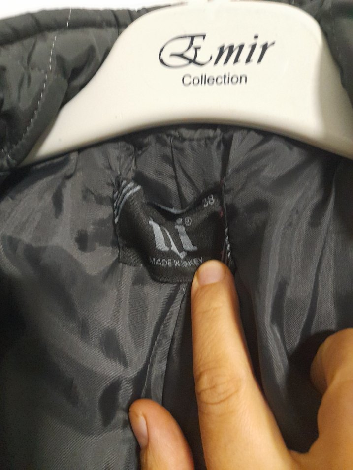 Gri Uzun Kemerli Kadın Kışlık Mont - Görsel 3