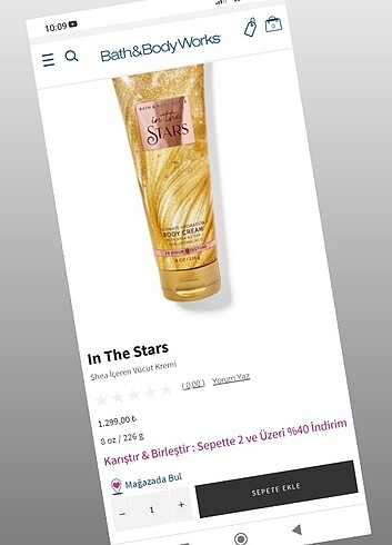 Beden Renk 226 GR 8 OZ İN THE STARS BODY CREAM