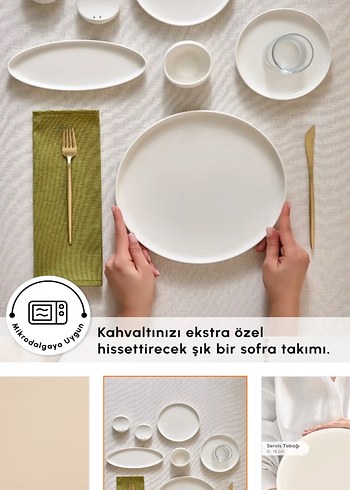 Beyaz Seramik Yemek Takımı - Görsel 4