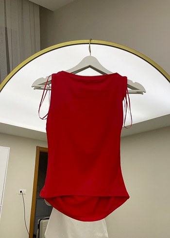 Kırmızı Drapeli Straplez Kadın Atlet - Görsel 3