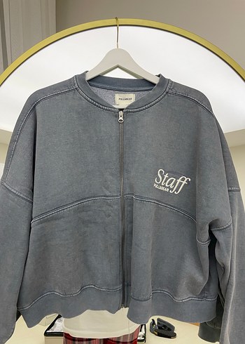 Gri Fermuarlı Kadın Sweatshirt - Görsel 4